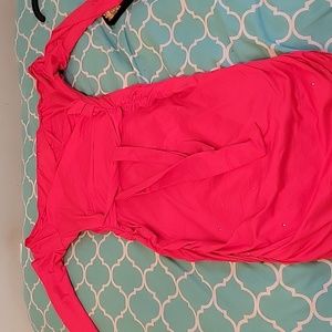 Glittery Ruched Red Dress